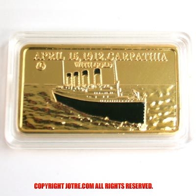 記念プレート 1g金 タイタニックメモリアル 1オンスゴールドプレート | ジョークトレジャー