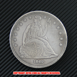 シーテッド・リバティ・ダラー1862年銀貨(レプリカコイン)