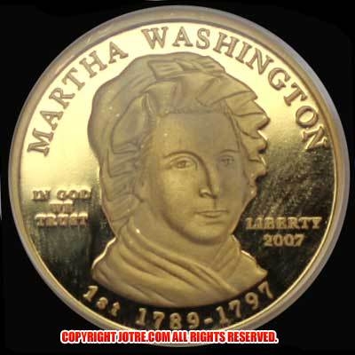 ▼ 初代アメリカ合衆国大統領ジョージ・ワシントン夫人マーサ・ワシントン10ドル金貨(レプリカコイン)