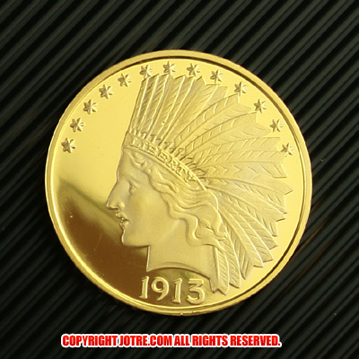 インディアンヘッド・イーグル・ゴールド10ドルコイン1913年プルーフ(レプリカコイン) | ジョークトレジャー