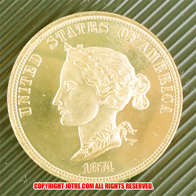 ▼ 1874年 リバティイーグル10ドル(レプリカコイン)
