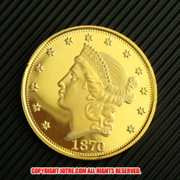 リバティヘッド・ダブルイーグル20ドル金貨1870年(レプリカコイン)